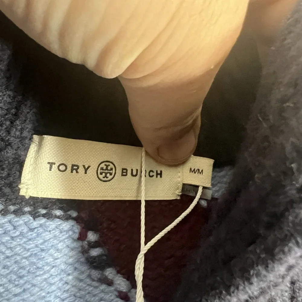Tory Burch Chevron Sweater Coat Size M  #S7004